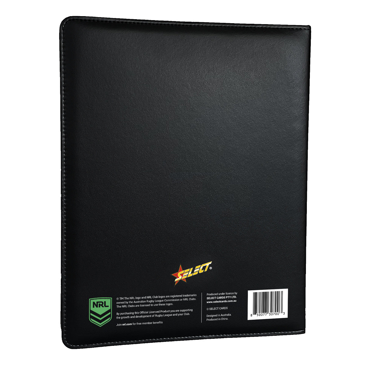 Official NRL Trading Card Album back cover